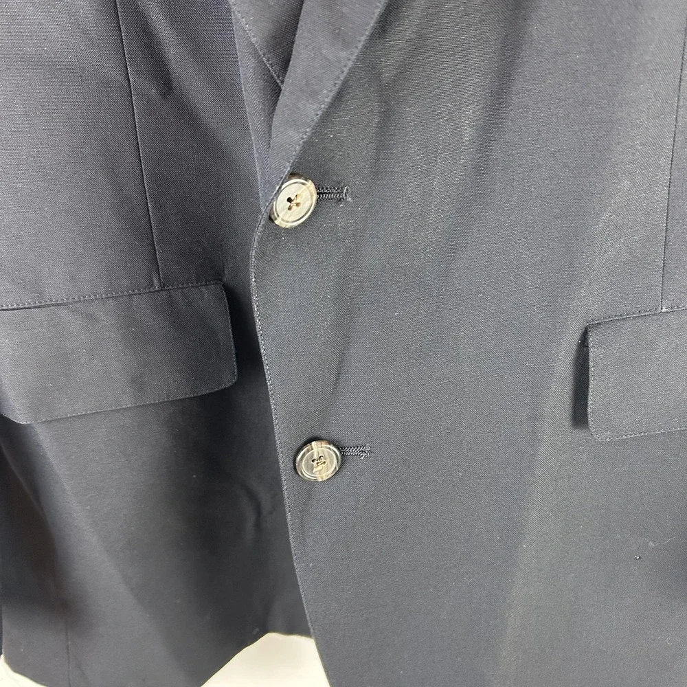Brooks Brothers Blazer Mens‎ 46R Navy 100% Wool Two Button Sport Coat USA